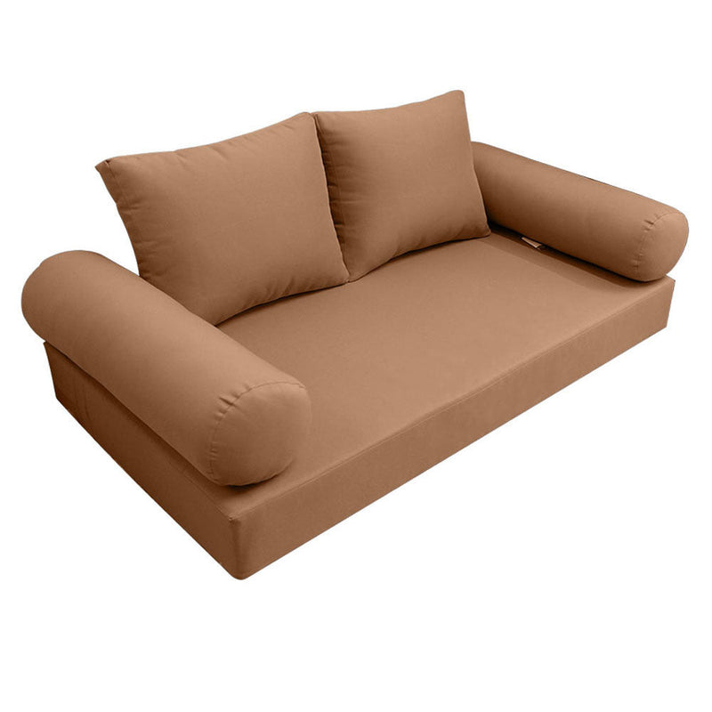 Style1 Twin Size 5PC Knife Edge Outdoor Daybed Mattress Cushion Bolster Pillow Slip Cover Complete Set AD104