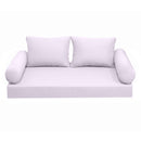 Style1 Twin Size 5PC Knife Edge Outdoor Daybed Mattress Cushion Bolster Pillow Slip Cover Complete Set AD107