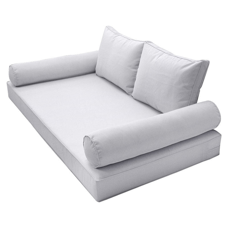Style1 Twin Size 5PC Pipe Trim Outdoor Daybed Mattress Cushion Bolster Pillow Complete Set AD105