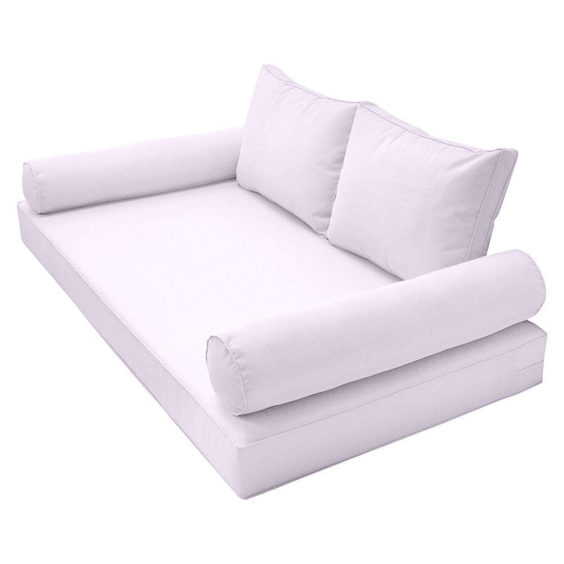 Style1 Twin Size 5PC Pipe Outdoor Daybed Mattress Cushion Bolster Pillow Slip Cover Complete Set AD107