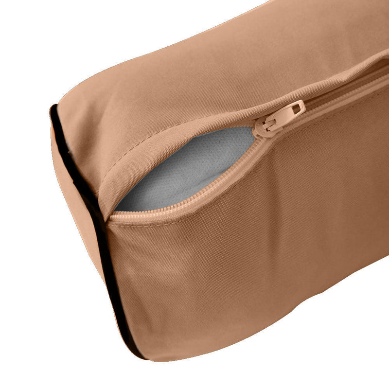 Style1 Twin-XL Size 5PC Contrast Pipe Outdoor Daybed Mattress Cushion Bolster Pillow Slip Cover Complete Set AD104