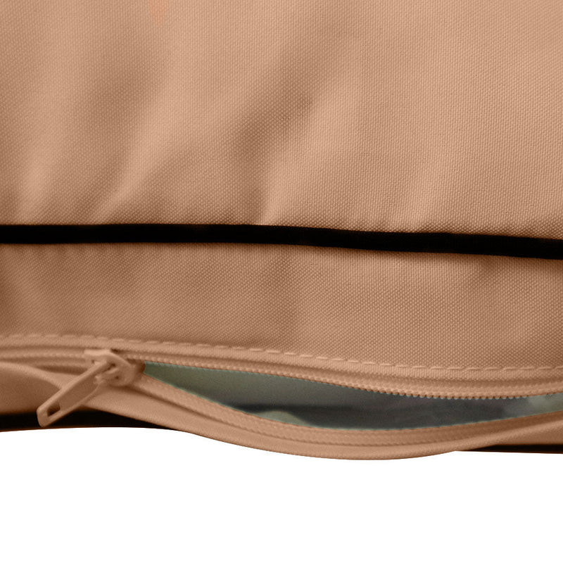 Style1 Twin-XL Size 5PC Contrast Pipe Outdoor Daybed Mattress Cushion Bolster Pillow Slip Cover Complete Set AD104