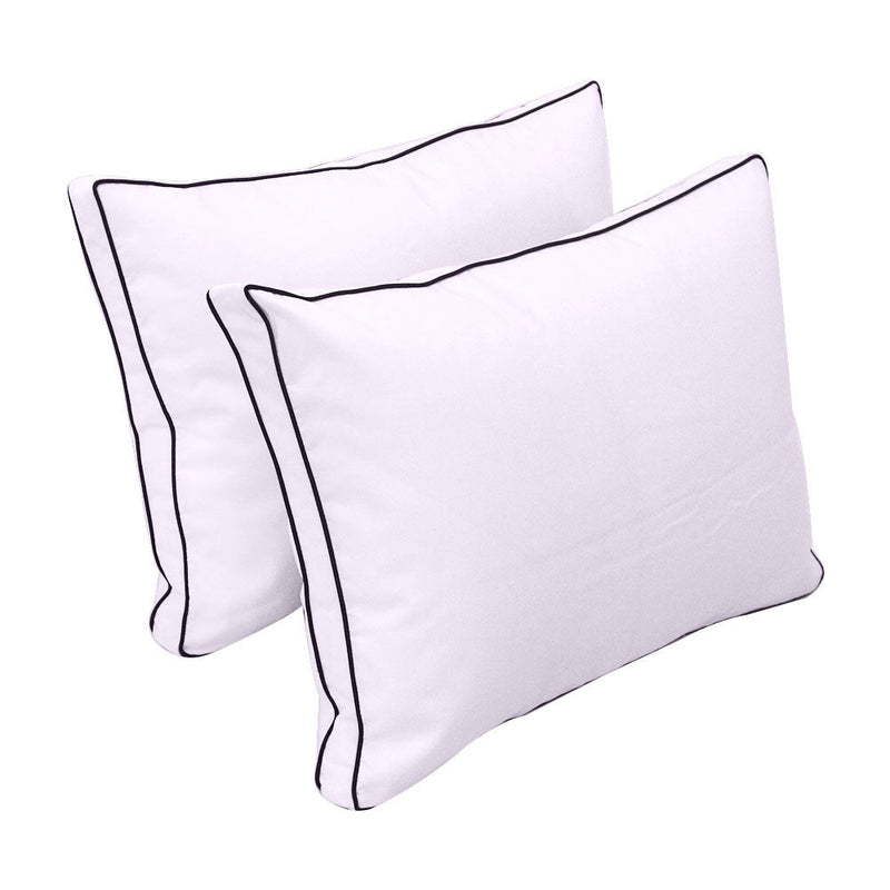 Style1 Twin-XL Size 5PC Contrast Pipe Outdoor Daybed Mattress Cushion Bolster Pillow Slip Cover Complete Set AD107