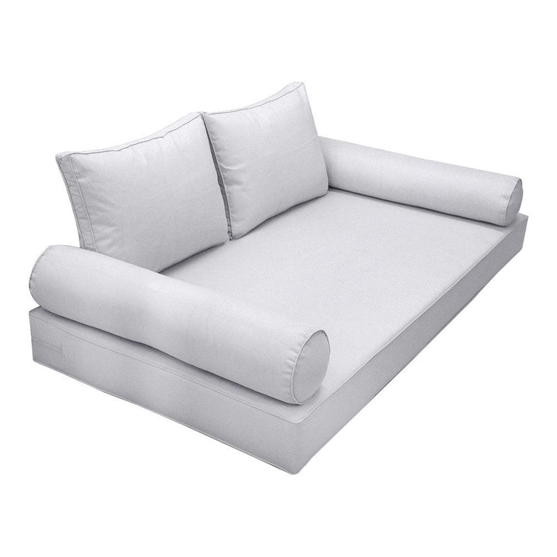 Style1 Twin-XL Size 5PC Pipe Outdoor Daybed Mattress Cushion Bolster Pillow Slip Cover Complete Set AD105