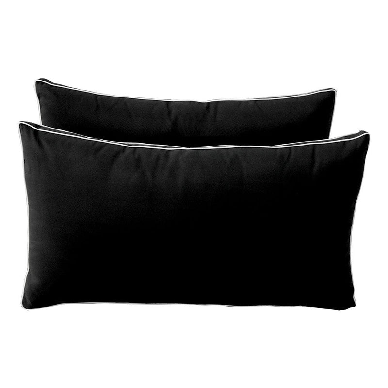 Style2 Crib Contrast Pipe Trim Bolster & Back Pillow Cushion Outdoor SLIP COVER ONLY AD109