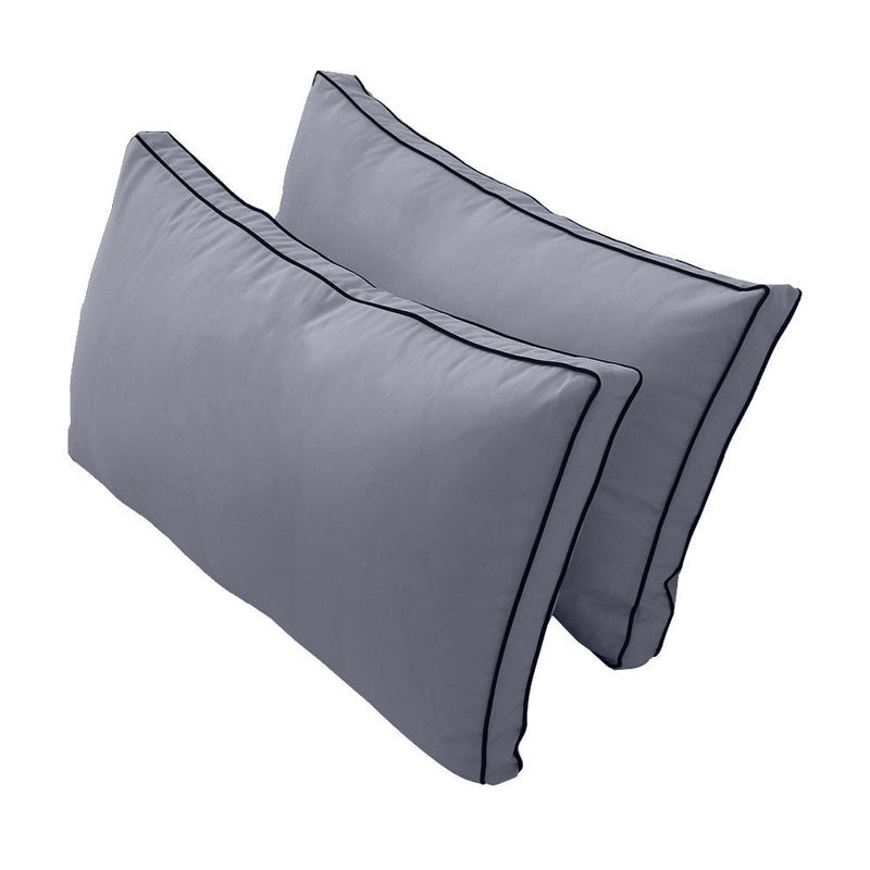 Style2 Crib Size 5PC Contrast Pipe Outdoor Daybed Mattress Cushion Bolster Pillow Slip Cover Complete Set AD001