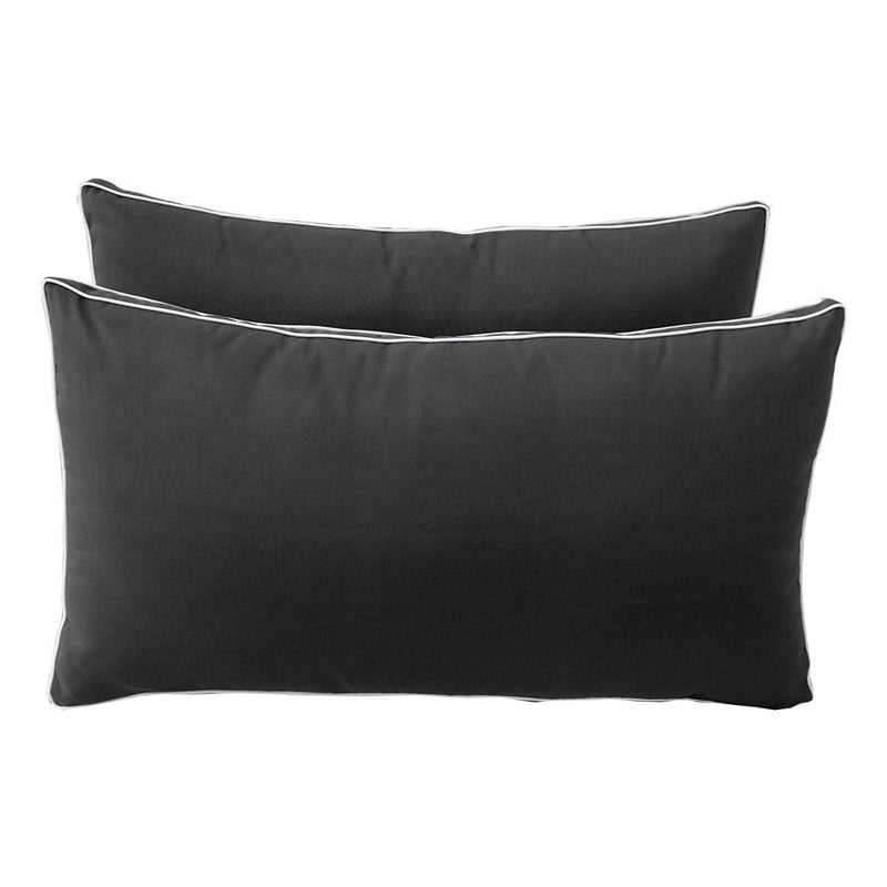 Style2 Crib Size 5PC Contrast Pipe Outdoor Daybed Mattress Cushion Bolster Pillow Slip Cover Complete Set AD003