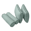 Style2 Crib Size 5PC Contrast Pipe Outdoor Daybed Mattress Cushion Bolster Pillow Slip Cover Complete Set AD002