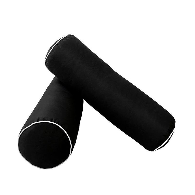 Style2 Crib Size 5PC Contrast Pipe Outdoor Daybed Mattress Cushion Bolster Pillow Slip Cover Complete Set AD109
