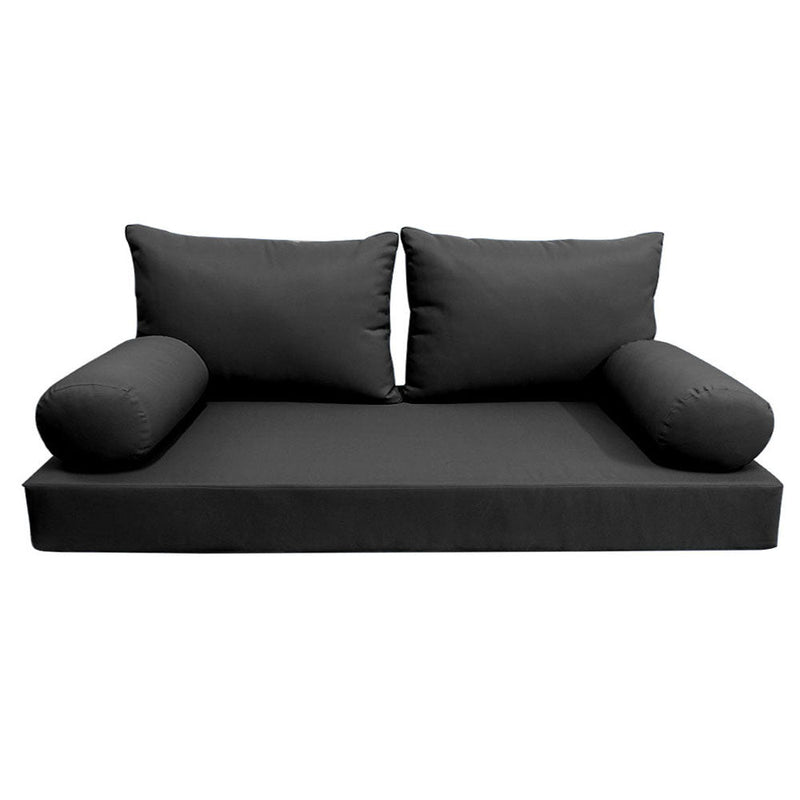 Style2 Crib Size 5PC Knife Edge Outdoor Daybed Mattress Cushion Bolster Pillow Slip Cover Complete Set AD003