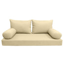 Style2 Crib Size 5PC Knife Edge Outdoor Daybed Mattress Cushion Bolster Pillow Slip Cover Complete Set AD103