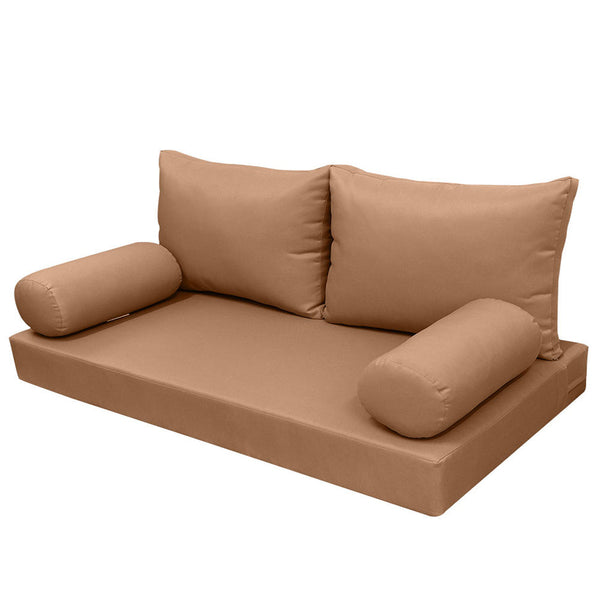 Style2 Crib Size 5PC Knife Edge Outdoor Daybed Mattress Cushion Bolster Pillow Slip Cover Complete Set AD104
