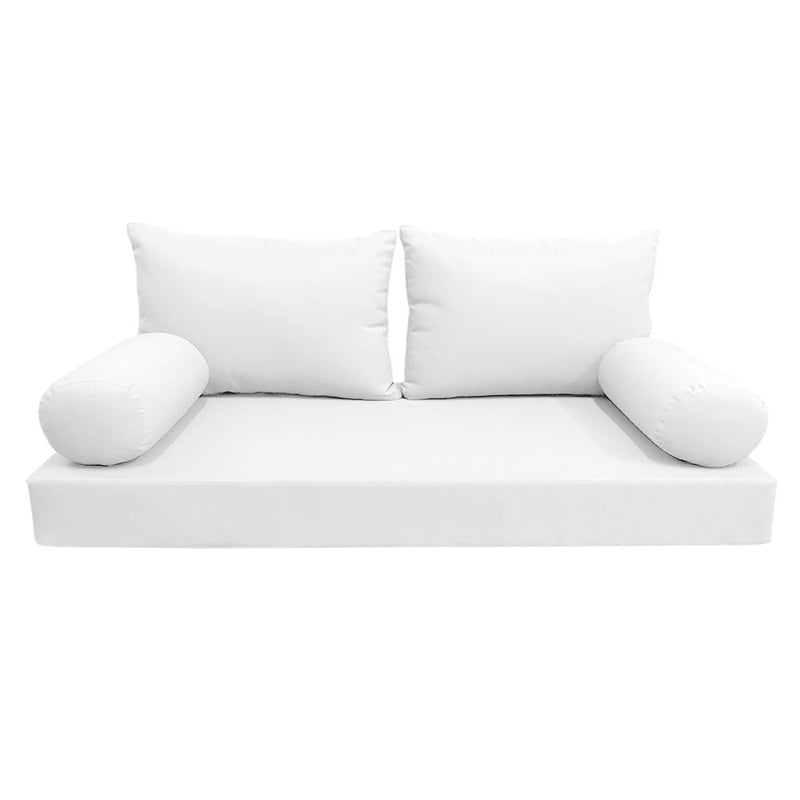 Style2 Crib Size 5PC Knife Edge Outdoor Daybed Mattress Cushion Bolster Pillow Slip Cover Complete Set AD106