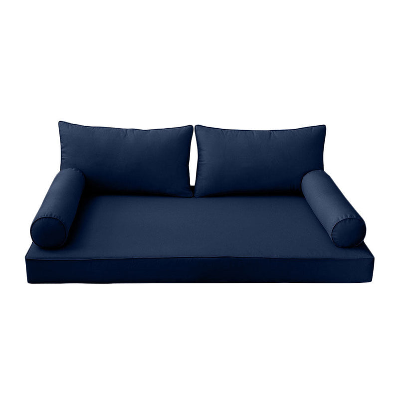 Style2 Crib Size 5PC Pipe Outdoor Daybed Mattress Cushion Bolster Pillow Slip Cover Complete Set AD101