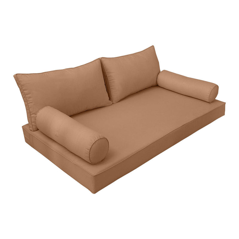 Style2 Crib Size 5PC Pipe Outdoor Daybed Mattress Cushion Bolster Pillow Slip Cover Complete Set AD104