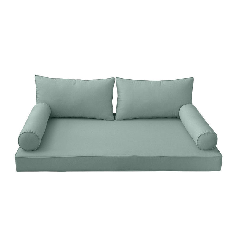 Style2 Crib Size 5PC Pipe Outdoor Daybed Mattress Cushion Bolster Pillow Slip Cover Complete Set AD002