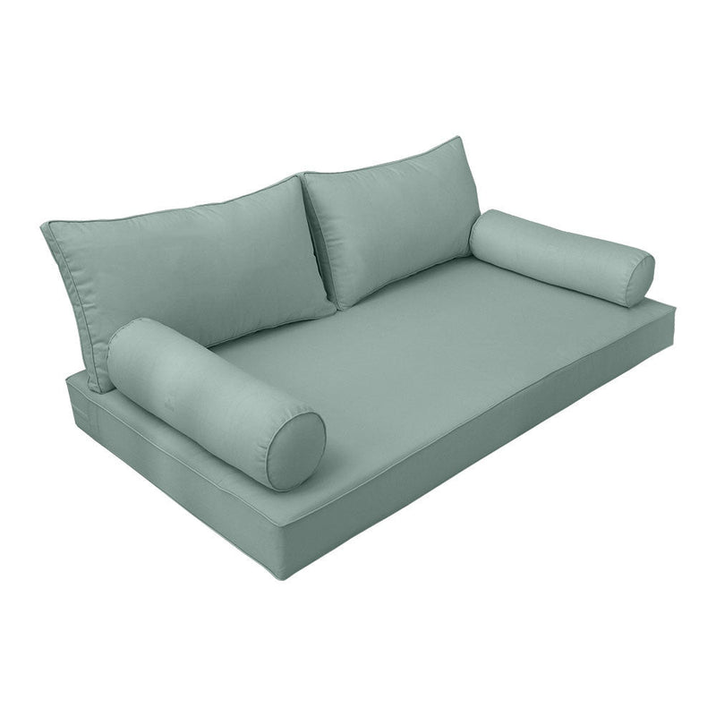 Style2 Crib Size 5PC Pipe Outdoor Daybed Mattress Cushion Bolster Pillow Slip Cover Complete Set AD002