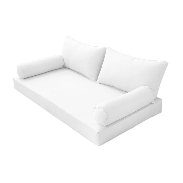 Style2 Crib Size 5PC Pipe Outdoor Daybed Mattress Cushion Bolster Pillow Slip Cover Complete Set AD106