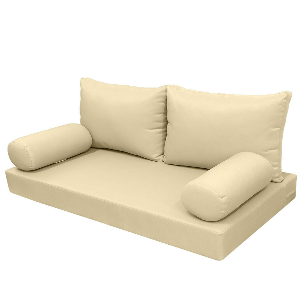 Style2 Full Size 5PC Knife Edge Outdoor Daybed Mattress Cushion Bolster Pillow Slip Cover Complete Set AD103