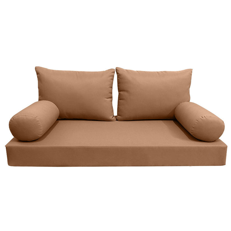 Style2 Full Size 5PC Knife Edge Outdoor Daybed Mattress Cushion Bolster Pillow Slip Cover Complete Set AD104