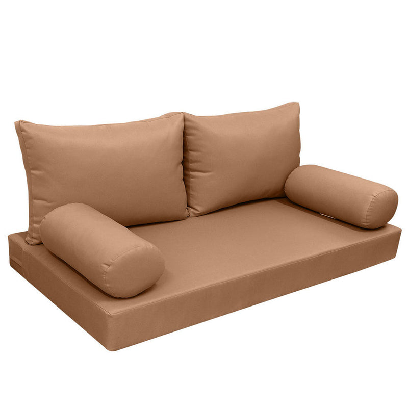 Style2 Full Size 5PC Knife Edge Outdoor Daybed Mattress Cushion Bolster Pillow Slip Cover Complete Set AD104