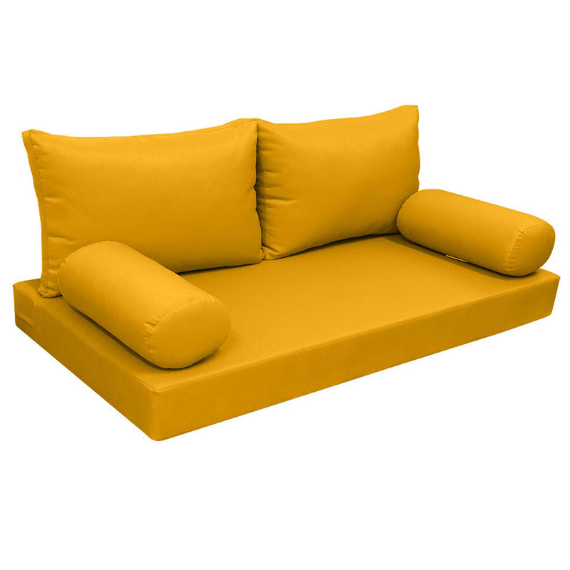 Style2 Full Size 5PC Knife Edge Outdoor Daybed Mattress Cushion Bolster Pillow Slip Cover Complete Set AD108