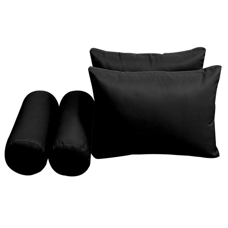 Style2 Full Size 5PC Knife Edge Outdoor Daybed Mattress Cushion Bolster Pillow Slip Cover Complete Set AD109