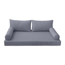 Style2 Full Size 5PC Pipe Outdoor Daybed Mattress Cushion Bolster Pillow Slip Cover Complete Set AD001