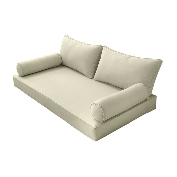 Style2 Full Size 5PC Pipe Outdoor Daybed Mattress Cushion Bolster Pillow Slip Cover Complete Set AD005