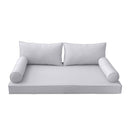 Style2 Full Size 5PC Pipe Outdoor Daybed Mattress Cushion Bolster Pillow Slip Cover Complete Set AD105