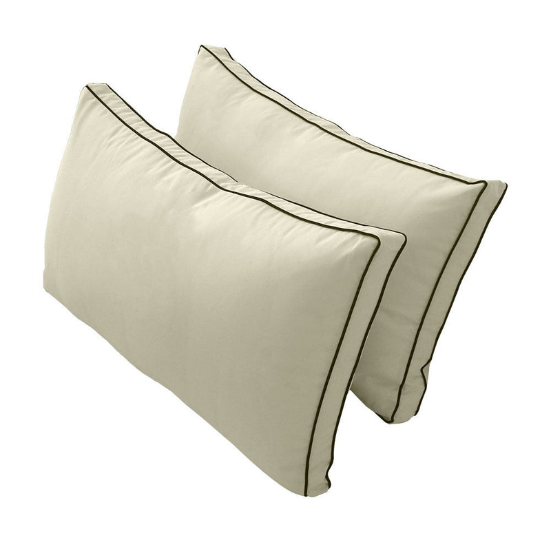 Style2 Queen Size 5PC Contrast Pipe Outdoor Daybed Mattress Cushion Bolster Pillow Slip Cover Complete Set AD005