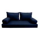 Style2 Queen Size 5PC Knife Edge Outdoor Daybed Mattress Cushion Bolster Pillow Slip Cover Complete Set AD101