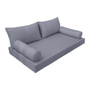 STYLE 2 - Mattress & Pillow Bolster Cushion for Outdoor Indoor Daybed Porch Swing Bed Piped Trim Queen Size AD001 | COVERS ONLY |