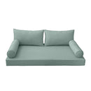 Style2 Queen Size 5PC Pipe Outdoor Daybed Mattress Cushion Bolster Pillow Slip Cover Complete Set AD002