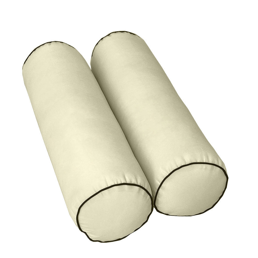 Style2 Twin Size 5PC Contrast Pipe Outdoor Daybed Mattress Cushion Bolster Pillow Slip Cover Complete Set AD005