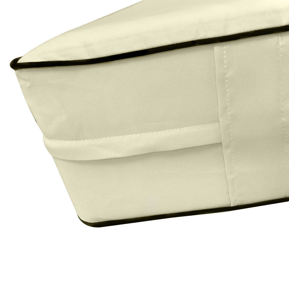 Style2 Twin Size 5PC Contrast Pipe Outdoor Daybed Mattress Cushion Bolster Pillow Slip Cover Complete Set AD005