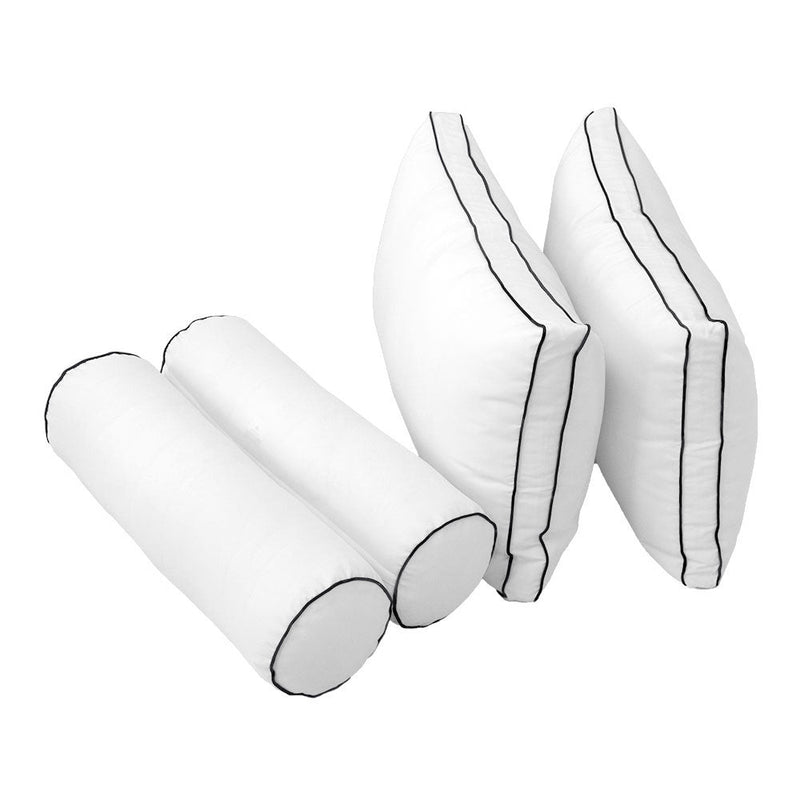 Style2 Twin Size 5PC Contrast Pipe Outdoor Daybed Mattress Cushion Bolster Pillow Slip Cover Complete Set AD106