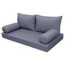 STYLE 2 - Mattress & Pillow Bolster Cushion for Outdoor Indoor Daybed Porch Swing Bed Knife Edge Twin Size AD001 | COVERS ONLY |