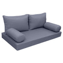 STYLE 2 - Mattress & Pillow Bolster Cushion for Outdoor Indoor Daybed Porch Swing Bed Knife Edge Twin Size AD001 | COVERS ONLY |