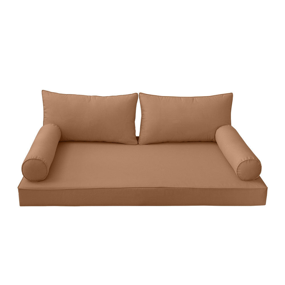 Style2 Twin Size 5PC Pipe Outdoor Daybed Mattress Cushion Bolster Pillow Slip Cover Complete Set AD104