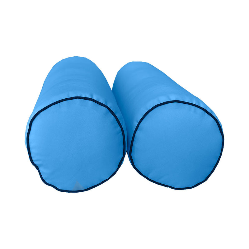 Style2 Twin-XL Size 5PC Contrast Pipe Outdoor Daybed Mattress Cushion Bolster Pillow Slip Cover Complete Set AD102