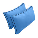 Style2 Twin-XL Size 5PC Contrast Pipe Outdoor Daybed Mattress Cushion Bolster Pillow Slip Cover Complete Set AD102