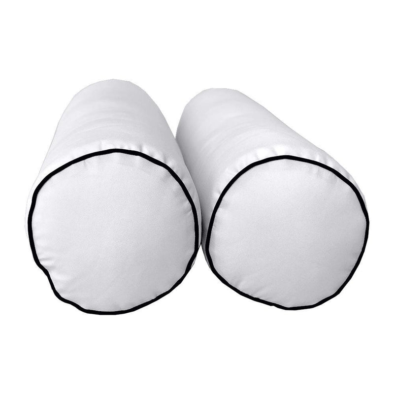 Style2 Twin-XL Size 5PC Contrast Pipe Outdoor Daybed Mattress Cushion Bolster Pillow Slip Cover Complete Set AD105