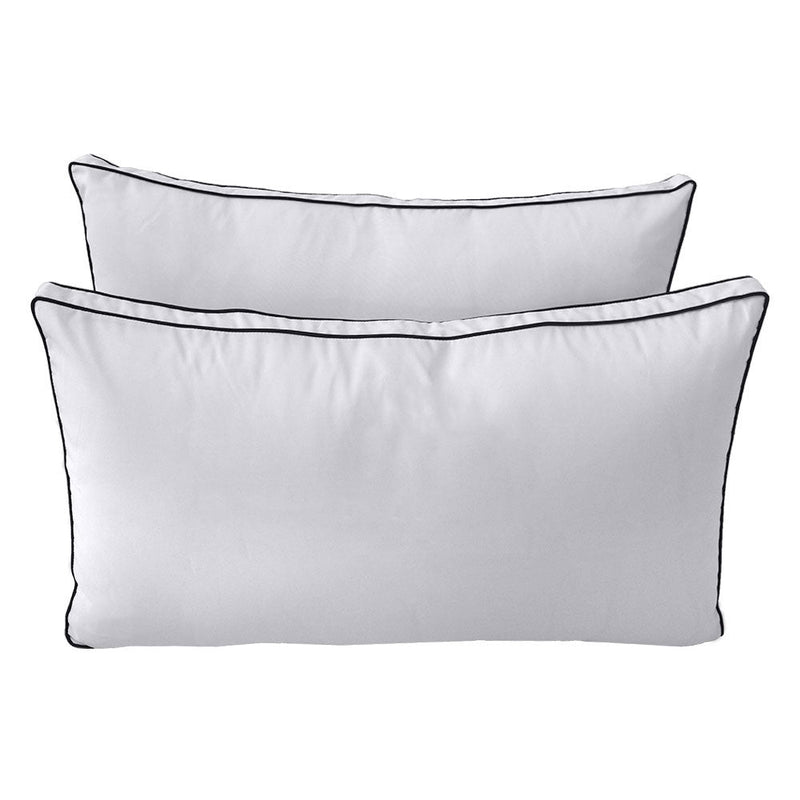 Style2 Twin-XL Size 5PC Contrast Pipe Outdoor Daybed Mattress Cushion Bolster Pillow Slip Cover Complete Set AD105