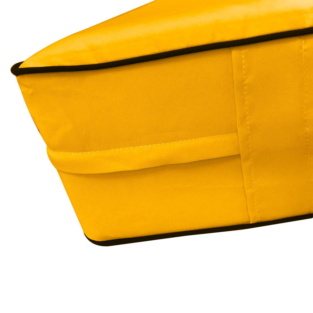 Style2 Twin-XL Size 5PC Contrast Pipe Outdoor Daybed Mattress Cushion Bolster Pillow Slip Cover Complete Set AD108