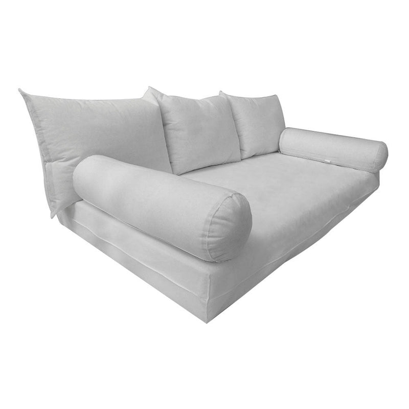 Daybed insert set with two bolster cushions and two back pillow inserts, white

