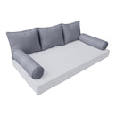 STYLE 3 Pillow & Bolster Cushion for Outdoor Indoor Daybed Porch Swing Bed Crib Size Piped Trim AD001 | COVERS ONLY |