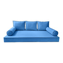 Style3 Crib Size 6PC Contrast Pipe Outdoor Daybed Mattress Cushion Bolster Pillow Slip Cover Complete Set AD102