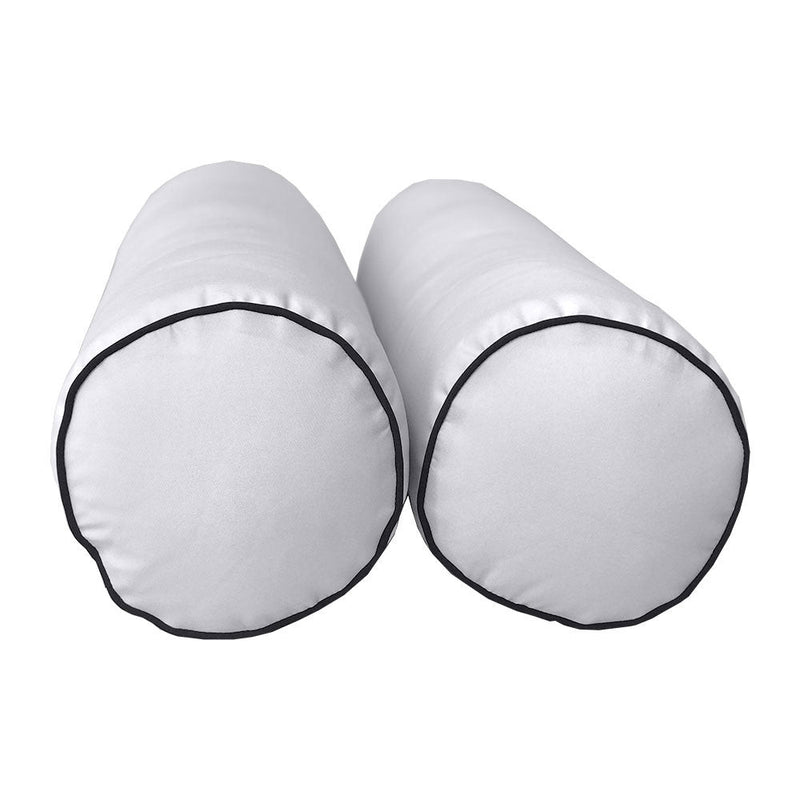 Style3 Crib Size 6PC Contrast Pipe Outdoor Daybed Mattress Cushion Bolster Pillow Slip Cover Complete Set AD105