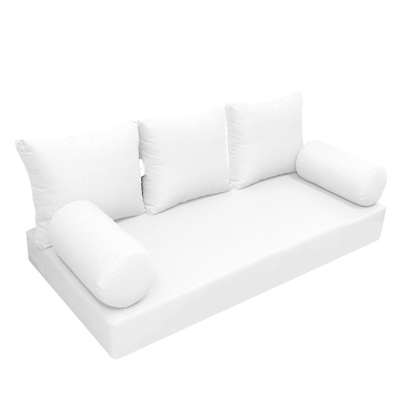 Style3 Crib Size 6PC Knife Edge Outdoor Daybed Mattress Cushion Bolster Pillow Slip Cover Complete Set AD106